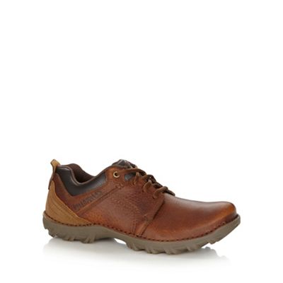 Caterpillar Brown leather stitched heavy duty shoes